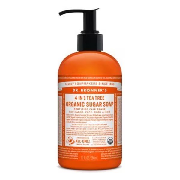 12OZ TeaTree Sugar Soap, Dr. Bronners, Mfr#: SD0503