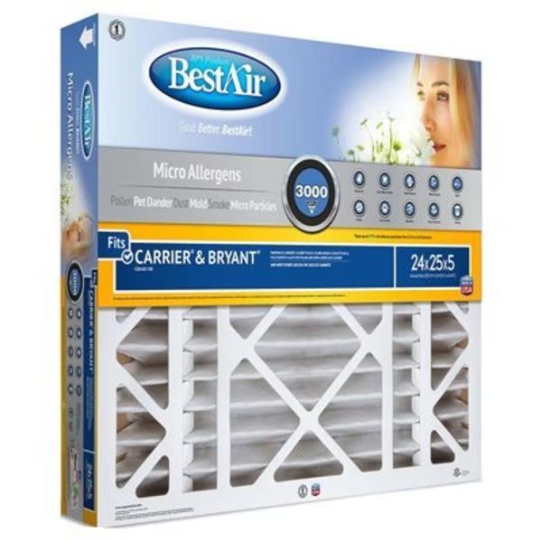 24x25x5 Carrier Filter, Bsc Preferred, Mfr#: CB2425-13R