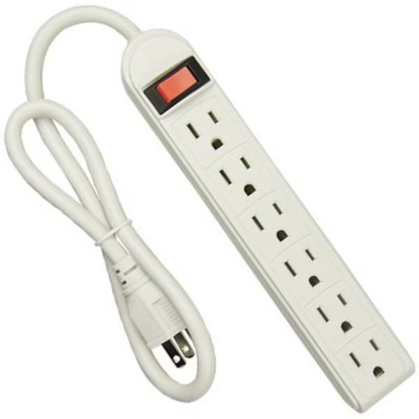 2PKWHT6Out Power Strip, Kab Enterprise, Mfr#: PS-615 2PK