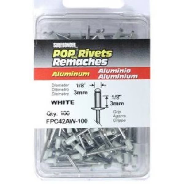 100PK Short ALU Rivet, Fpc, Mfr#: FPC42AW-100