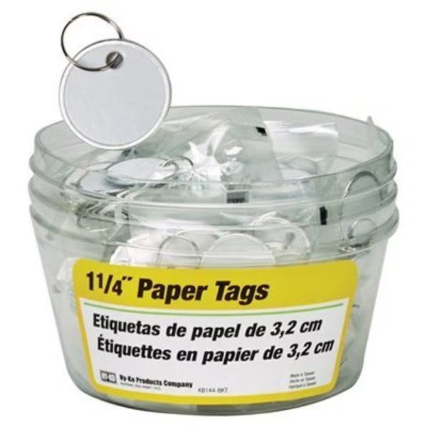 25PC 5PK114Paper Tag, Hy-Ko Prod, Mfr#: KB144-BKT