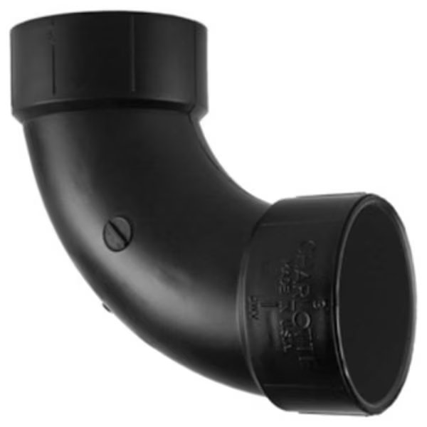 3L Sweep HxH 90DEG Ell, Charlotte Pipe And Foundry, Mfr#: ABS 00304  1000HA