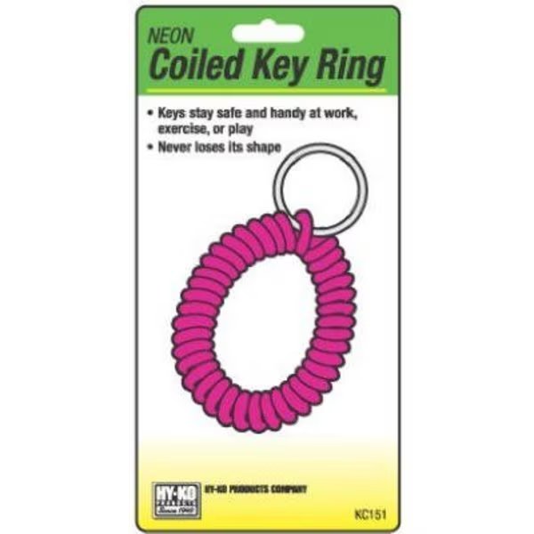 Neon Coiled Key Ring, Hy-Ko Prod, Mfr#: KC151