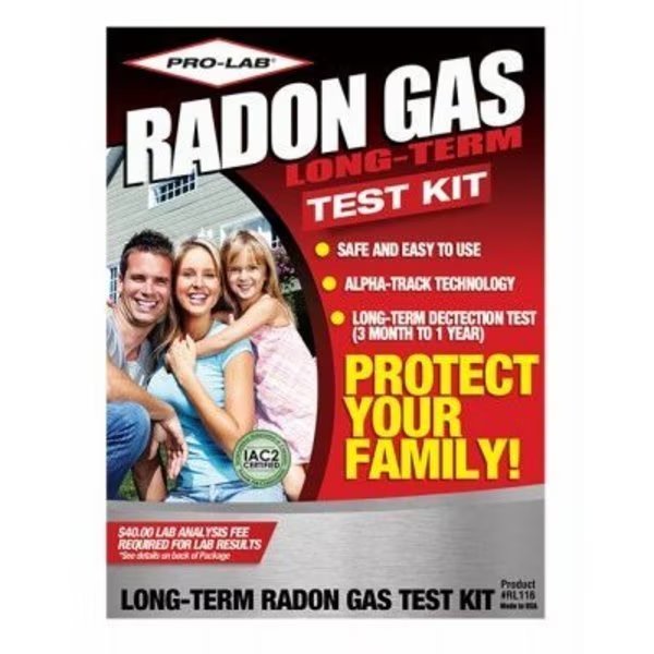 L Radon Gas Test Kit, Professional Lab, Mfr#: RL116