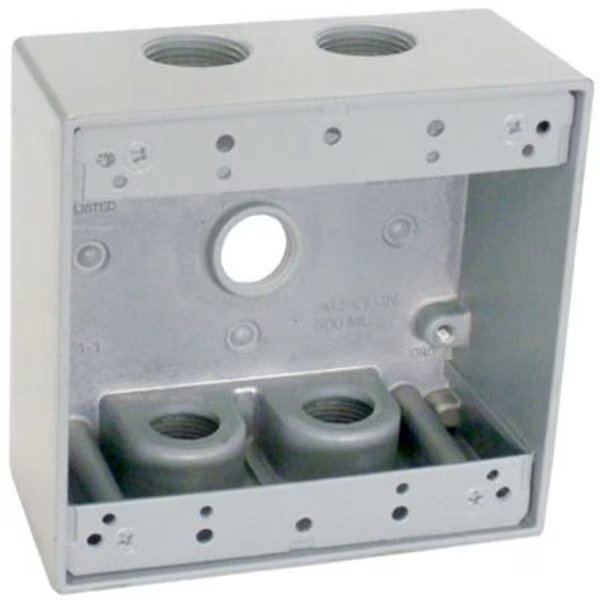 Electrical Box, Outlet Box Type, 2 Gang(s), Hubbell, Mfr#: TGB50-5