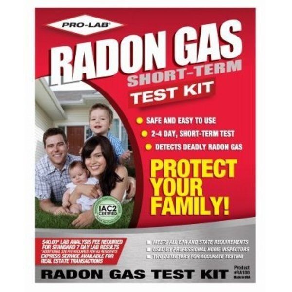 Pro Radon Gas Test Kit, Professional Lab, Mfr#: RA100