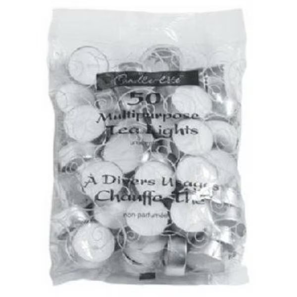50PK Tea Light Candles, Candle Lite, Mfr#: 4231595