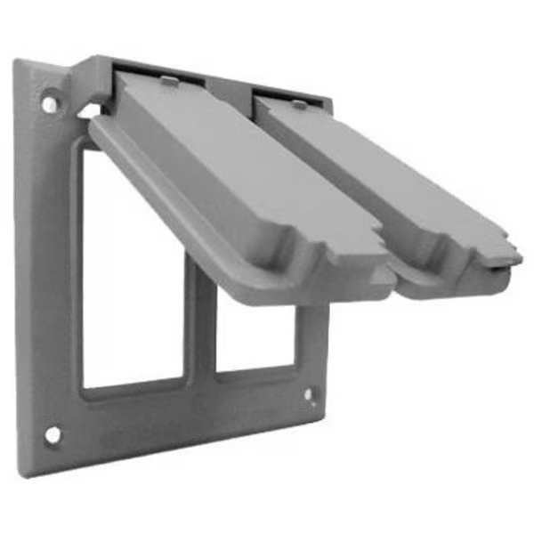 Electrical Box Cover, 2 Gang(s), GFCI Cover, Hubbell, Mfr#: 2C-2G