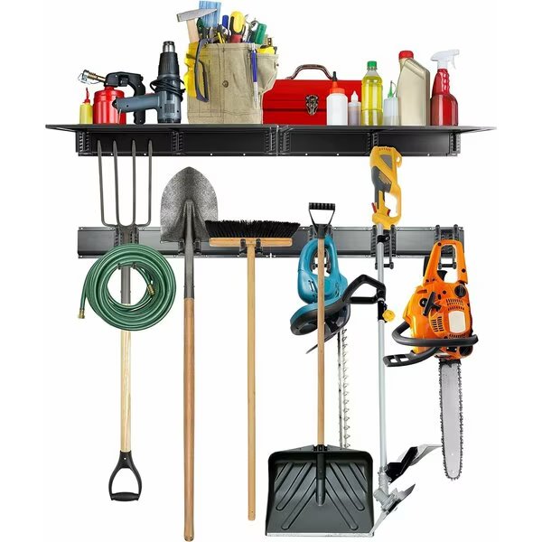 Garage Tool Storage Rack, 12 Piece Organizer Wall Mount W/Shelf, Raxgo, Mfr#: RAXWTRWS