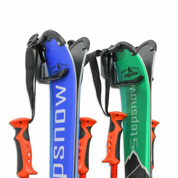 Wall Mounted Ski Rack, Ski Wall Mount for 2 Pairs of Skis & Poles or Snowboard, Set of 2 Hooks, Raxgo, Mfr#: RGWMSR2PCK