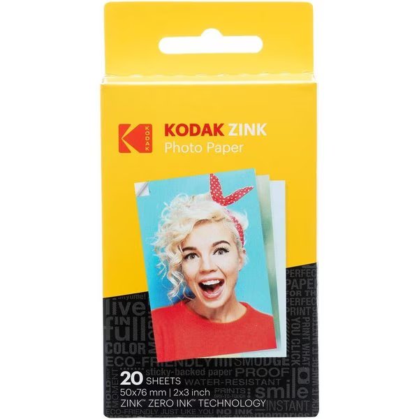 2"x3" Premium Zink Photo Paper (20 Sheets) Compatible w/ Smile, Step, PRINTOMATIC, Kodak, Mfr#: RODZ2X320