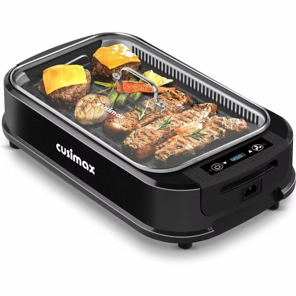 Electric Portable Indoor Smokeless Grill-Black, Cusimax, Mfr#: CMRG-200B