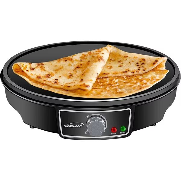TS602BK 12Inch Electric NonStick Crepe Pancake Maker Black, Brentwood Industries, Mfr#: BRETS-602BK