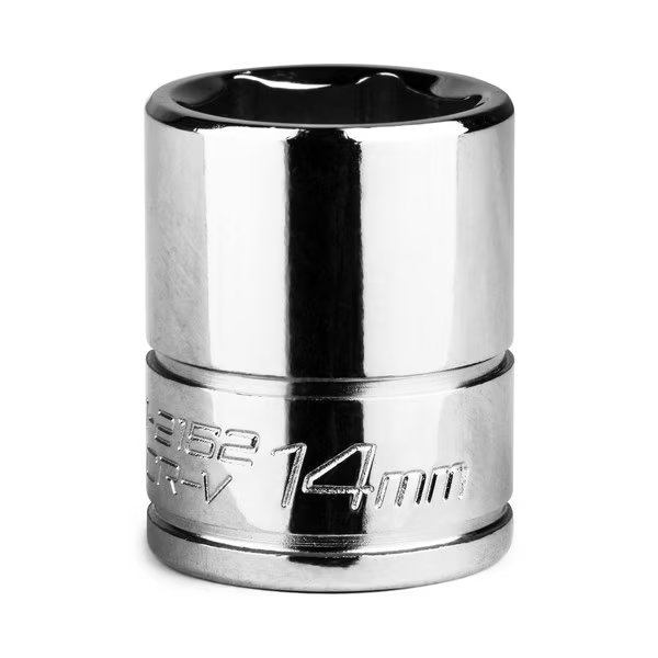 1/4 in Drive 14 mm 6-Point Metric Shallow Socket, Capri Tools, Mfr#: 1-2152