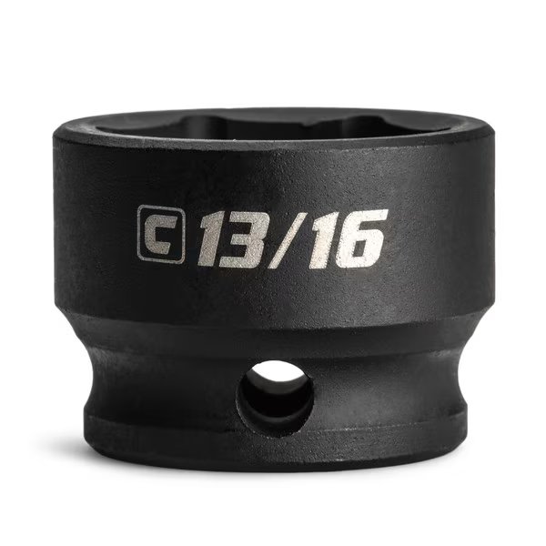 13/16 in. Stubby Impact Socket, 3/8 in. Drive, 6 Point, SAE, Capri Tools, Mfr#: CP53459