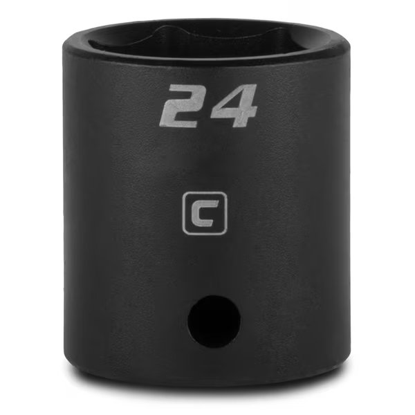 1/2 in Drive 24 mm 6-Point Metric Shallow Impact Socket, Capri Tools, Mfr#: 5-5024