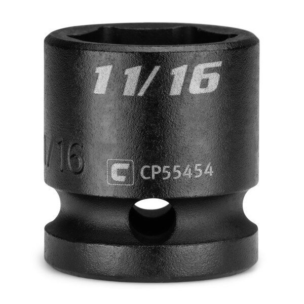 1/2 in Drive 11/16 in 6-Point SAE Stubby Impact Socket, Capri Tools, Mfr#: CP55454