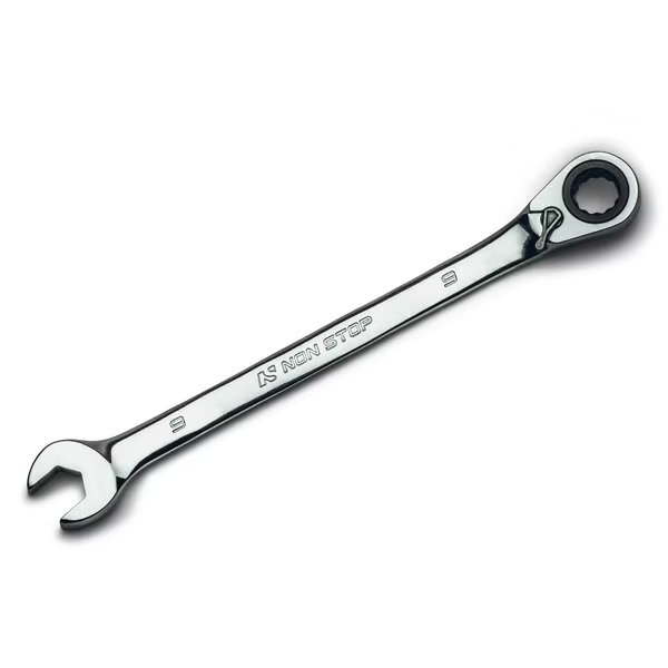 9mm Ultrafine 90Tooth Reversible Ratcheting Combination Wrench, Non Stop Auto Tools, Mfr#: NS71009