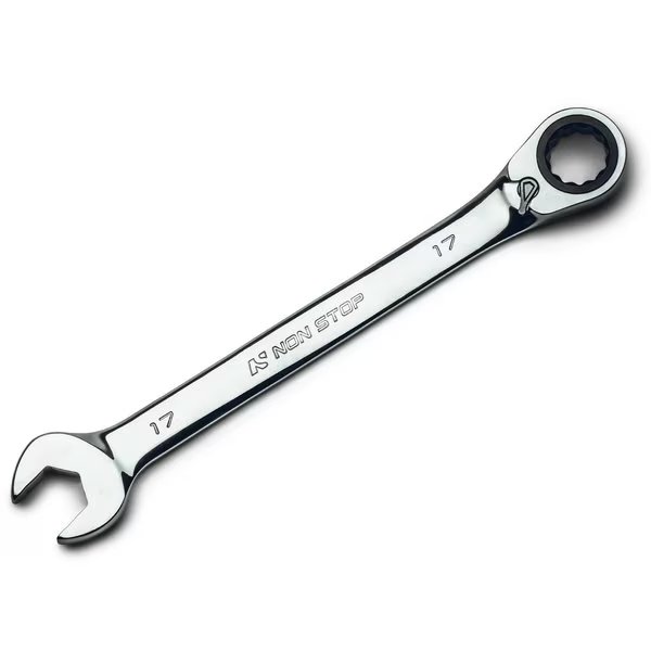17mm Ultrafine 120Tooth Reversible Ratcheting Combination Wrench, Non Stop Auto Tools, Mfr#: NS71017