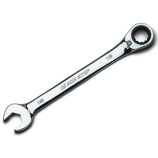 18mm Ultrafine 120Tooth Reversible Ratcheting Combination Wrench, Non Stop Auto Tools, Mfr#: NS71018