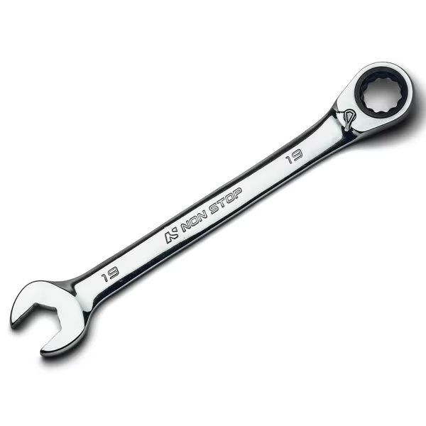 19mm Ultrafine 120Tooth Reversible Ratcheting Combination Wrench, Non Stop Auto Tools, Mfr#: NS71019