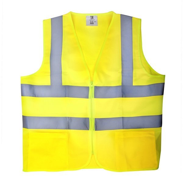 Yellow Knitted Safety Vest, Size 4XL, 2Pocket W Zipper, Tr Industrial, Mfr#: TR88030