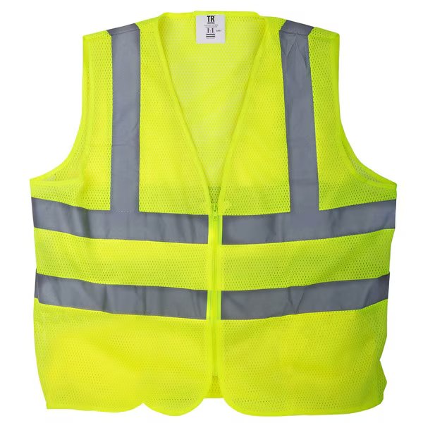Yellow Mesh High Visibility Class 2 Safety Vest, M, No Pockets, Tr Industrial, Mfr#: TR88060