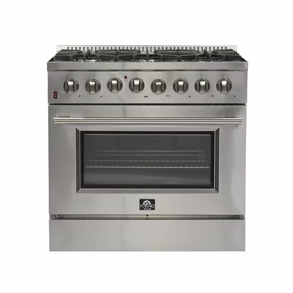 Galiano Gold Professional 36In. Freestanding Dual Fuel Range, Forno, Mfr#: FFSGS6156-36