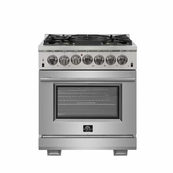 Capriasca Titanium Professional 30In. Freestanding Dual Fuel Range, Forno, Mfr#: FFSGS6187-30