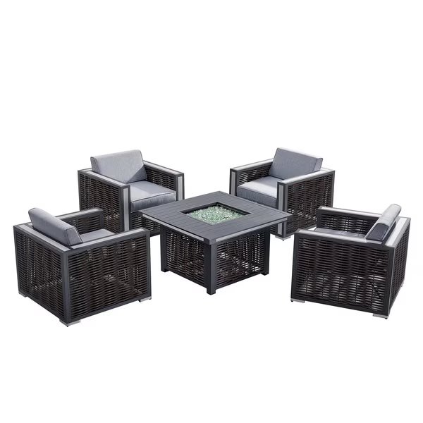 Avola Outdoor Patio Set and Firepit, Deko Living, Mfr#: COP30902