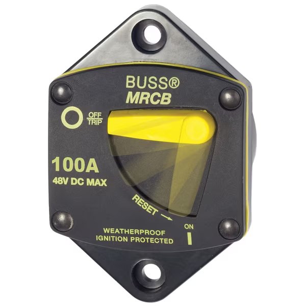 Circuit Breaker, 187 Series, 100A, Not Rated, 5kA at 14V DC, Blue Sea Systems, Mfr#: 7044