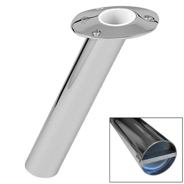 30 Degree Ss Flush Mount Bar Pin Rod Holder Medium, Lees Tackle, Mfr#: RH525SS/XS