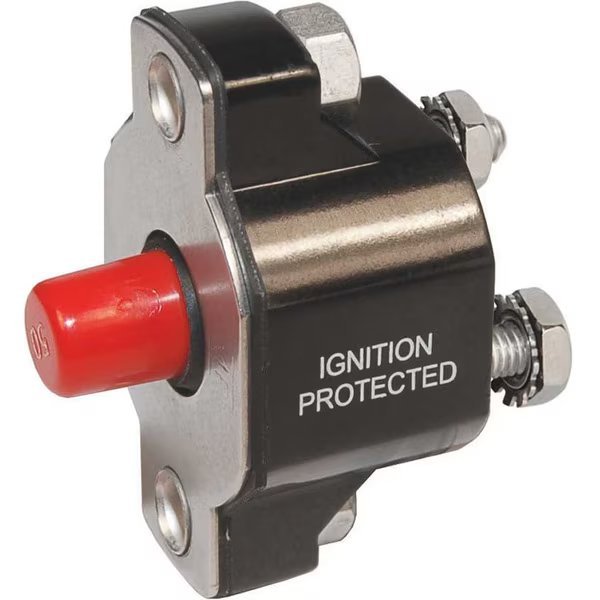 2143 Medium Duty Push Button Reset-Only - 60A, Blue Sea Systems, Mfr#: 2143