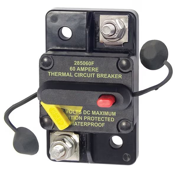 Circuit Breaker, 285 Series, 60A, Not Rated, 3kA at 48V, Blue Sea Systems, Mfr#: 7184