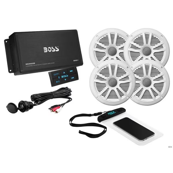 ASK904B.64 4-Channel Bluetooth Amplifier w/4 Speakers, Boss Audio, Mfr#: ASK904B.64