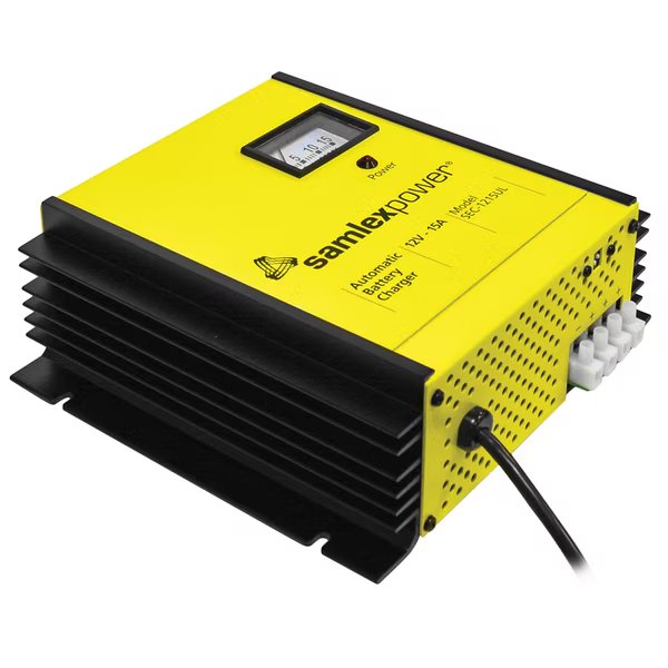 15A Battery Charger - 12V - 3-Bank - 3-Stage w/Dip Switch -Lugs, Samlex America, Mfr#: SEC-1215UL