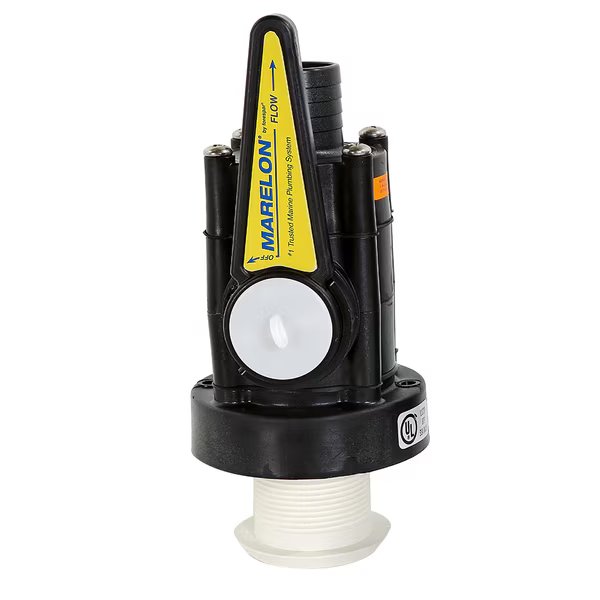 Marelon Full-Flow Seacock & 3/4" Mushroom Through-Hull, Forespar Performance Products, Mfr#: 904043ABYC