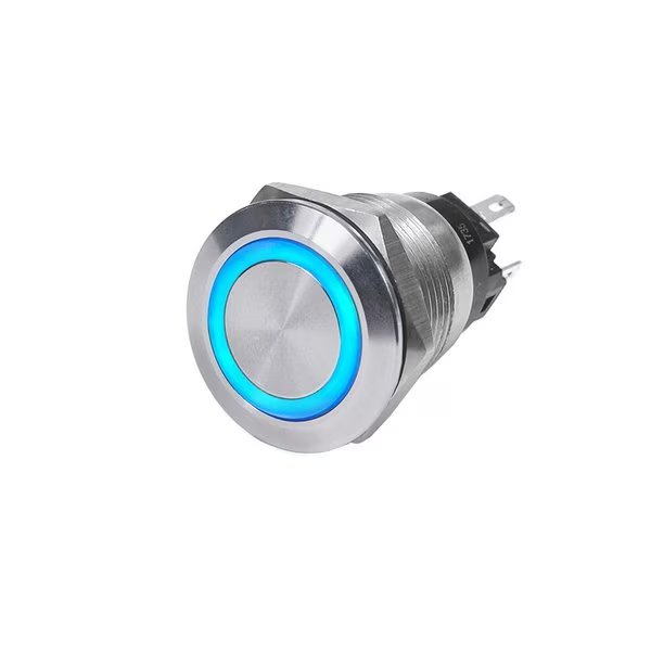 Blue Sea 4160 SS Push Button Switch - Off-On - Blue - 10A, Blue Sea Systems, Mfr#: 4160
