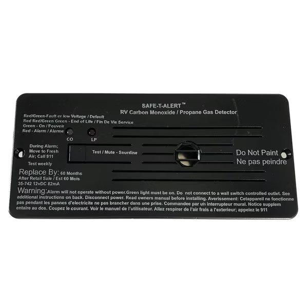 Combo Carbon Monoxide Propane Alarms Flush Mount - Black, Safe-T-Alert, Mfr#: 35-742-BL