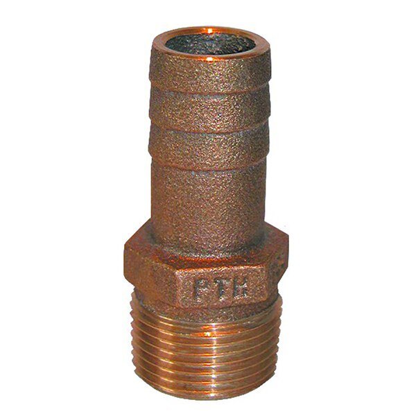 1-1/4" NPT x 1-1/8" ID Bronze Pipe to Hose Straight Fitting, Groco, Mfr#: PTH-1125