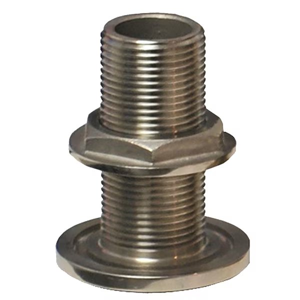 1/2" NPS NPT Combo Stainless Steel Thru-Hull Fitting w/Nut, Groco, Mfr#: TH-500-WS