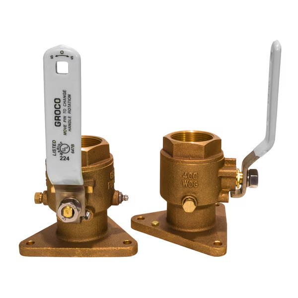 GROCO 2" Bronze Tri-Flanged Ball Valve/Seacock, Groco, Mfr#: FBV-2000