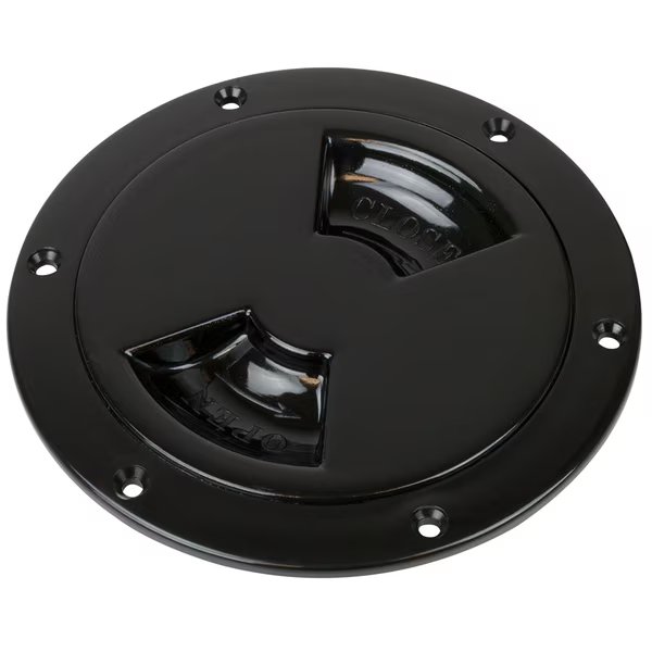 Smooth Quarter Turn Deck Plate - Black - 5", Sea-Dog, Mfr#: 336155-1