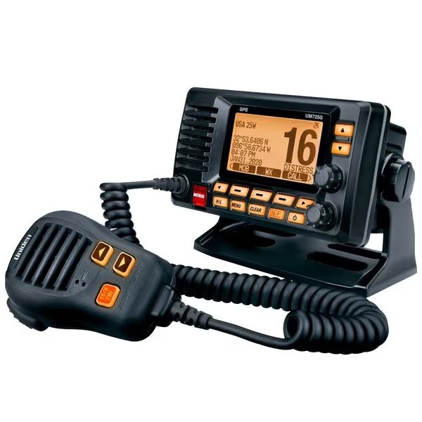 UM725 Fixed Mount Marine VHF Radio - Black, Uniden, Mfr#: UM725BK