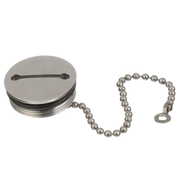 Attwood Deck Fill Replacement Cap and Chain, Attwood Marine, Mfr#: 66074-3