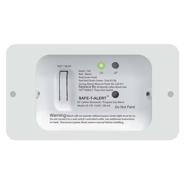 85 Series Carbon Monoxide Propane Gas Alarm - 12V - White, Safe-T-Alert, Mfr#: 85-741-WT