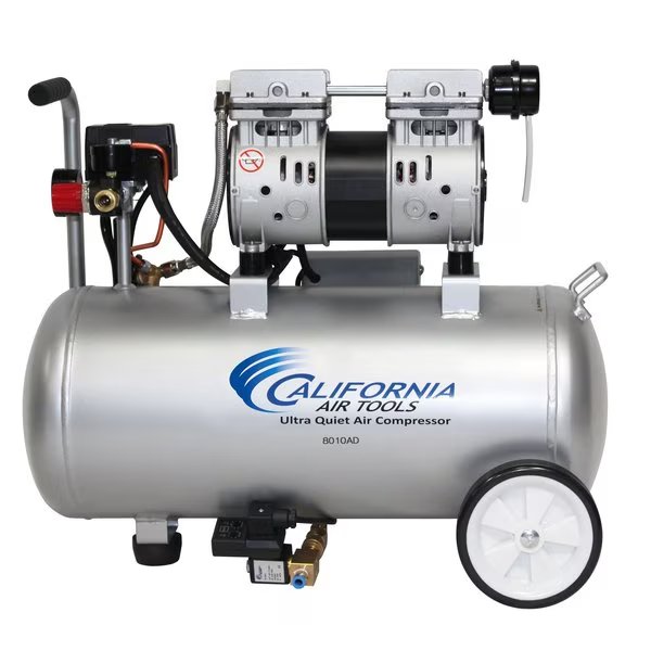 Ultra Quiet And Oil-Free 8.0 Hp, 1.0 Gal. Steel Tank Compressor W/ Auto Drain Valve, California Air Tools, Mfr#: 8010AD