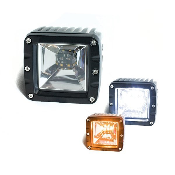 3X3In 2-Function Led Cube Style Forward Light (White/Amber), Race Sport, Mfr#: RS12KA