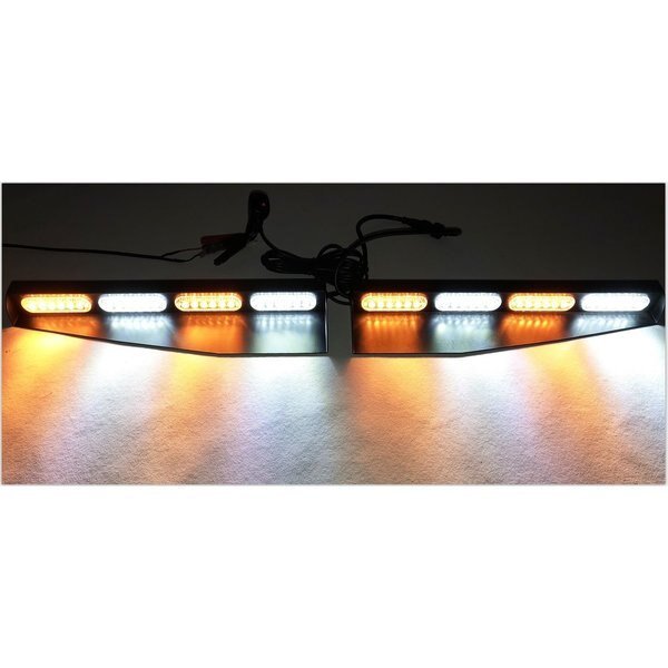 Strobing Hi-Power Led Beacon Visor W/ 15+ Patterns (White/Amber), Race Sport, Mfr#: RS826WA