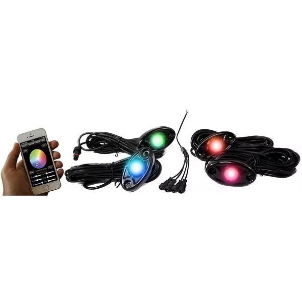 Colorsmart 4-Led Rock Light Kit (Rgb Multi-Color W/ Black Housings), Race Sport, Mfr#: RSLD4KITCS